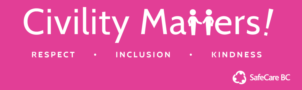 Civility Matters words on a pink background.